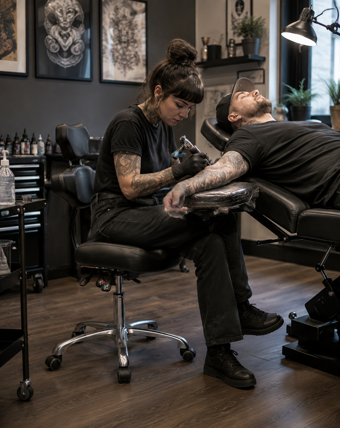 Ergonomiske arbeidsstoler til tatoveringsstudio fra TattooChair.no