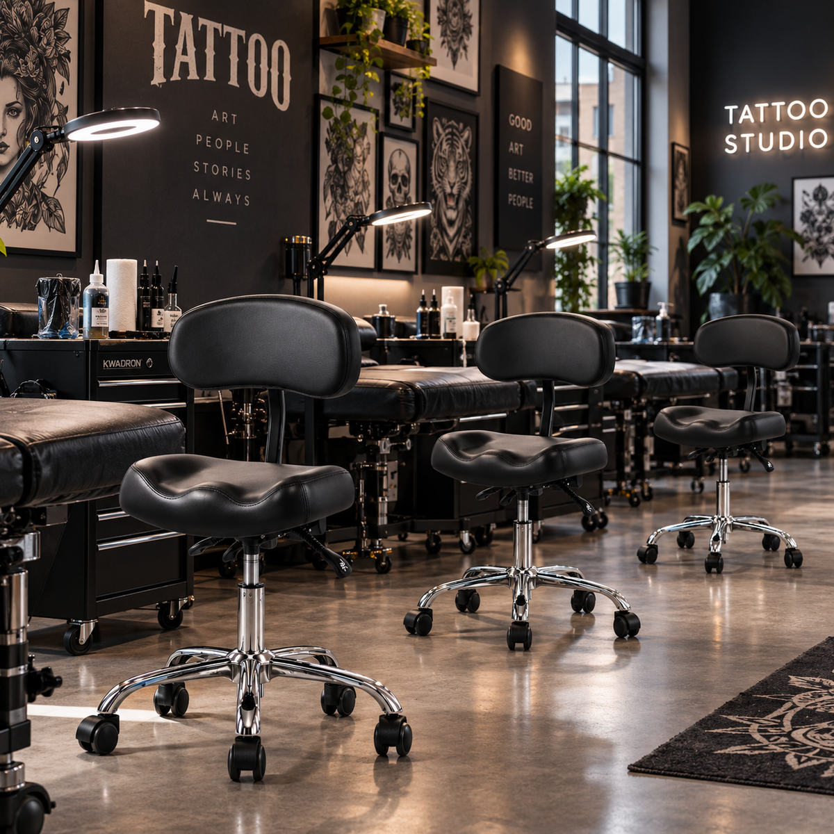 ArtistChair Ergo Pro arbeidsstol med stor polstret pute i studio