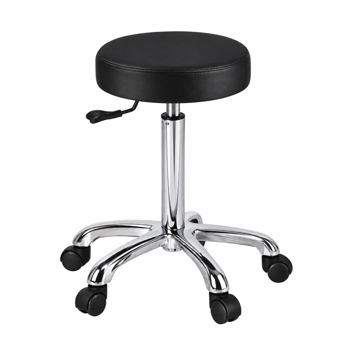 ArtistChair Classic – ergonomisk arbeidsstol med flatt sete og hjulbase for tatovering og beauty, i svart

