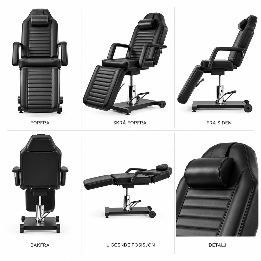 TattooChair Pro Light behandlingsstol med justerbar rygg og fotdel