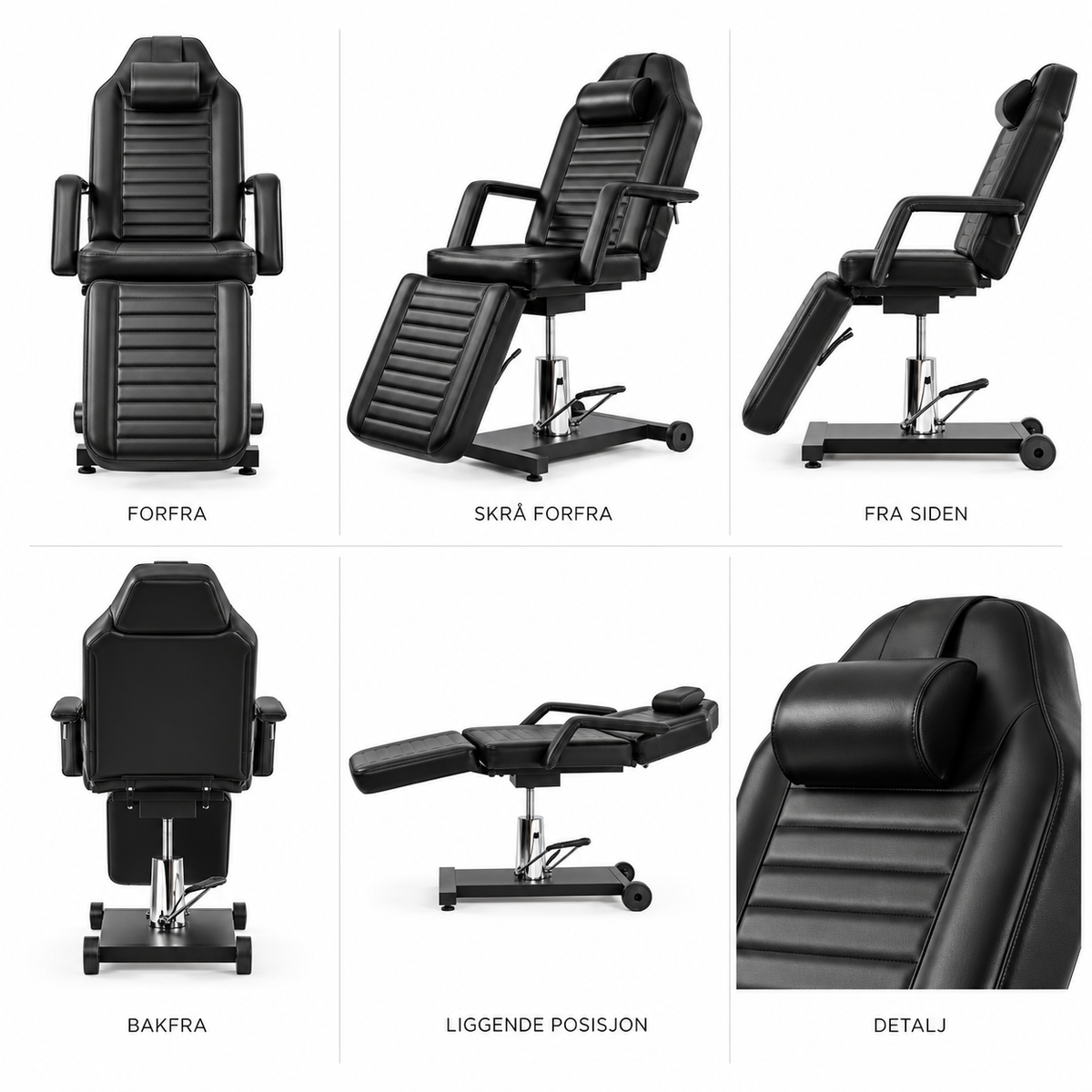 TattooChair Pro Light behandlingsstol med justerbar rygg og fotdel