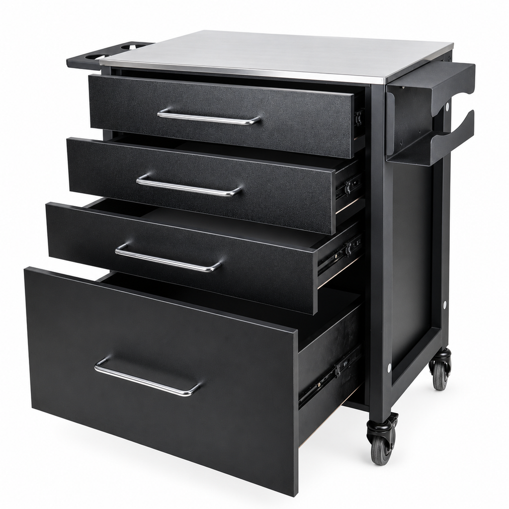 Fire MDF-skuffer i WorkStation Pro for organisert oppbevaring av tatoveringsutstyr